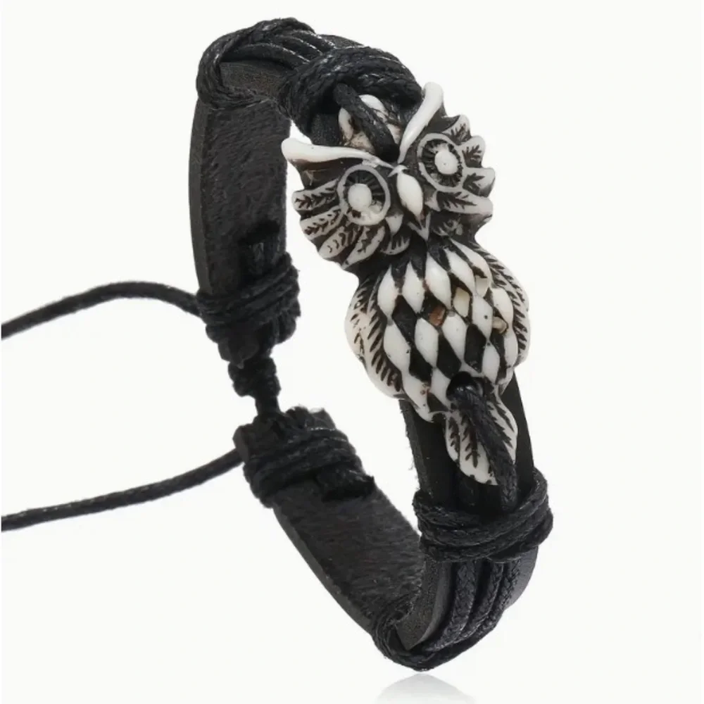 Synethic Leather Turtle or Owl Adjustable Bracelet - Picture 5 of 7